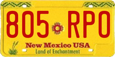 NM license plate 805RPO