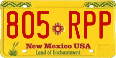 NM license plate 805RPP