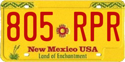 NM license plate 805RPR