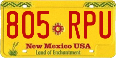 NM license plate 805RPU