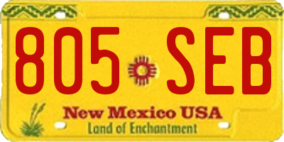 NM license plate 805SEB