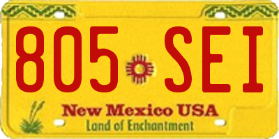 NM license plate 805SEI