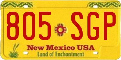NM license plate 805SGP