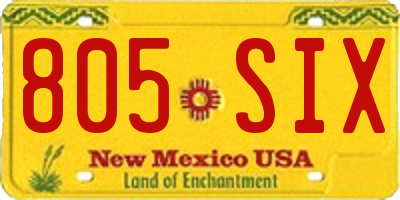 NM license plate 805SIX