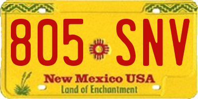 NM license plate 805SNV