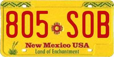 NM license plate 805SOB