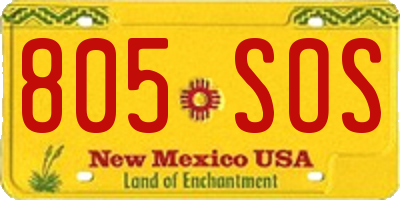 NM license plate 805SOS