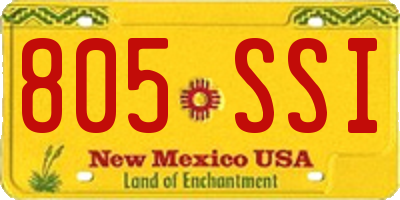 NM license plate 805SSI
