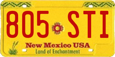 NM license plate 805STI