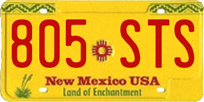 NM license plate 805STS