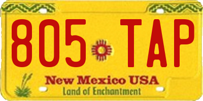 NM license plate 805TAP