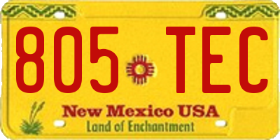 NM license plate 805TEC