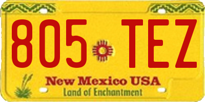 NM license plate 805TEZ