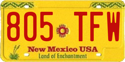 NM license plate 805TFW