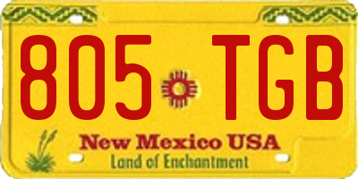 NM license plate 805TGB