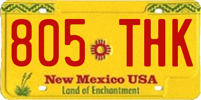 NM license plate 805THK