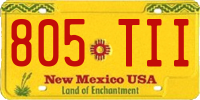 NM license plate 805TII