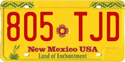 NM license plate 805TJD