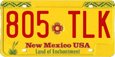 NM license plate 805TLK