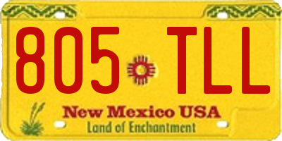 NM license plate 805TLL