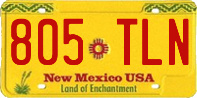 NM license plate 805TLN