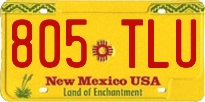 NM license plate 805TLU