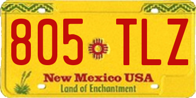 NM license plate 805TLZ