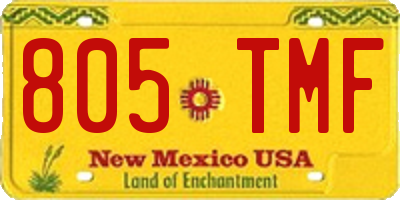 NM license plate 805TMF