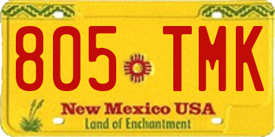 NM license plate 805TMK