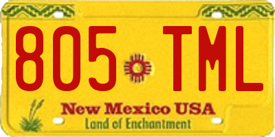 NM license plate 805TML