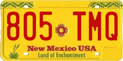 NM license plate 805TMQ