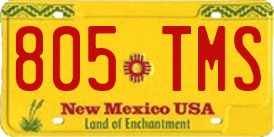 NM license plate 805TMS