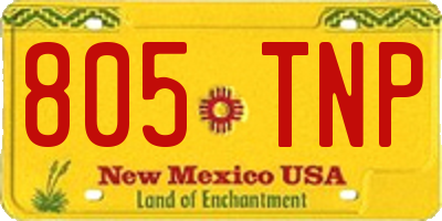 NM license plate 805TNP