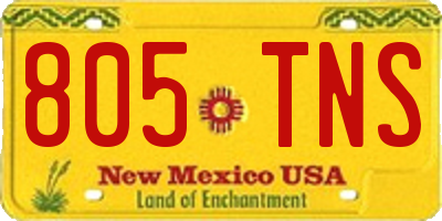 NM license plate 805TNS