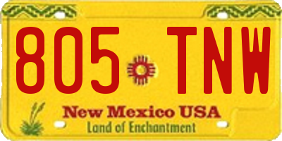 NM license plate 805TNW