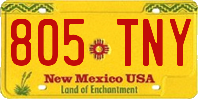 NM license plate 805TNY
