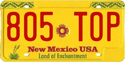 NM license plate 805TOP