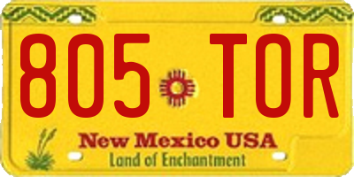 NM license plate 805TOR