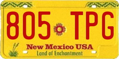 NM license plate 805TPG