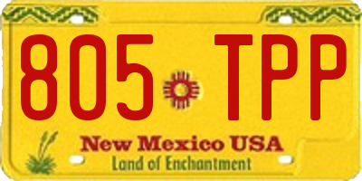 NM license plate 805TPP