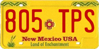 NM license plate 805TPS