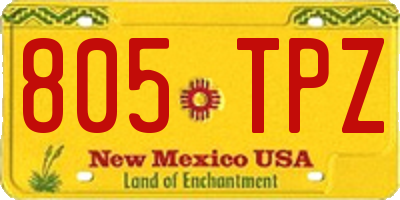 NM license plate 805TPZ