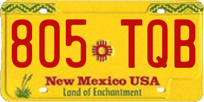 NM license plate 805TQB