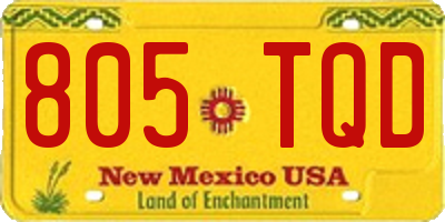 NM license plate 805TQD