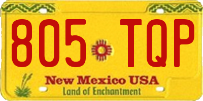 NM license plate 805TQP