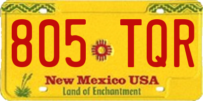 NM license plate 805TQR