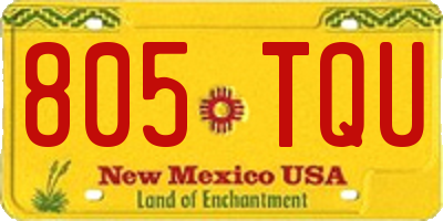 NM license plate 805TQU