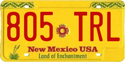 NM license plate 805TRL