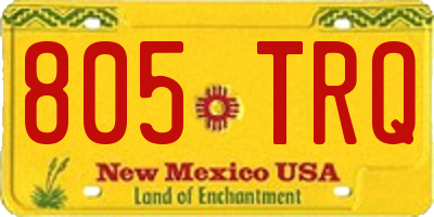 NM license plate 805TRQ