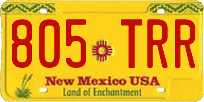 NM license plate 805TRR